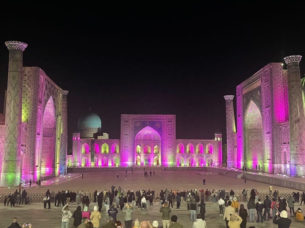 Samarkand Registan at Night