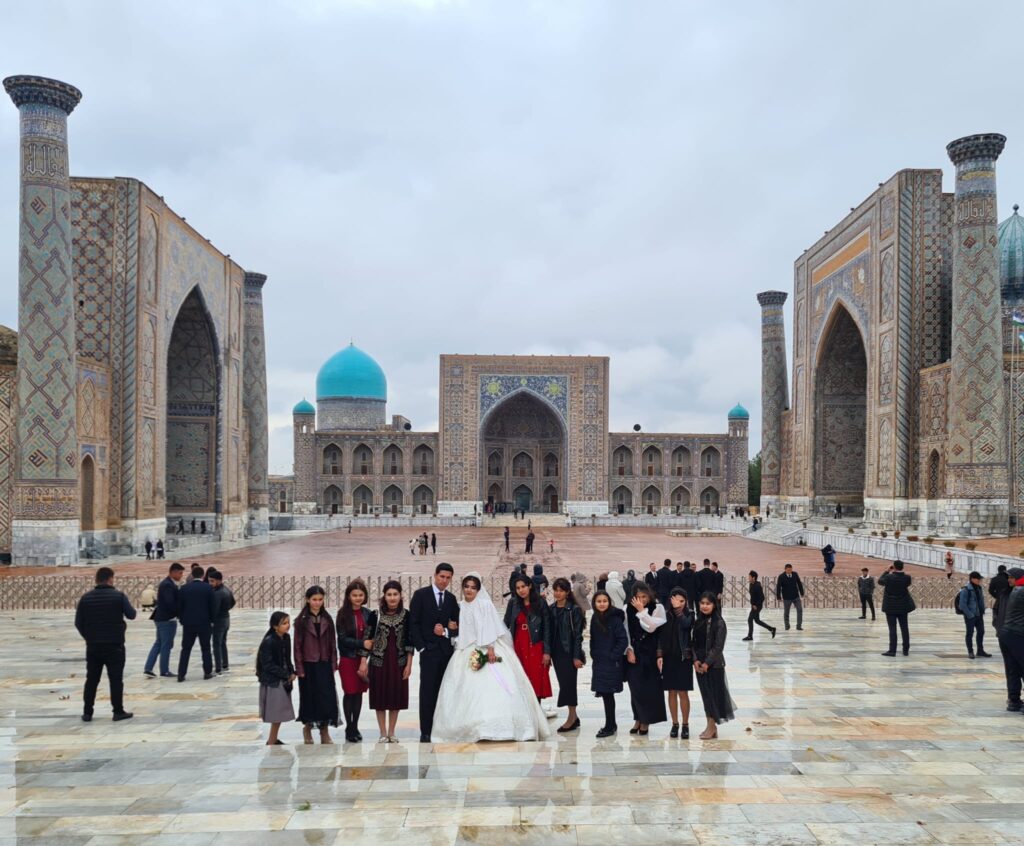 Samarkand Registan in winter